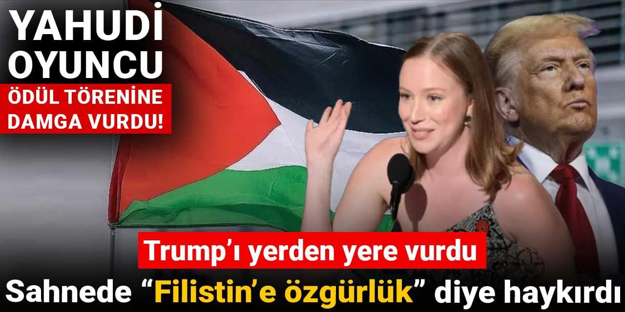 yahudi oyuncu odul torenine damga vurdu sahnede filistine ozgurluk diye haykirdi trumpi yerden yere vurdu WsFnUtCP
